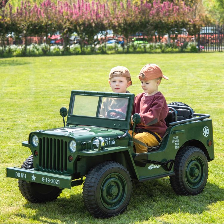 24V Military Jeep 3-Seater Electric Ride On - Image 2