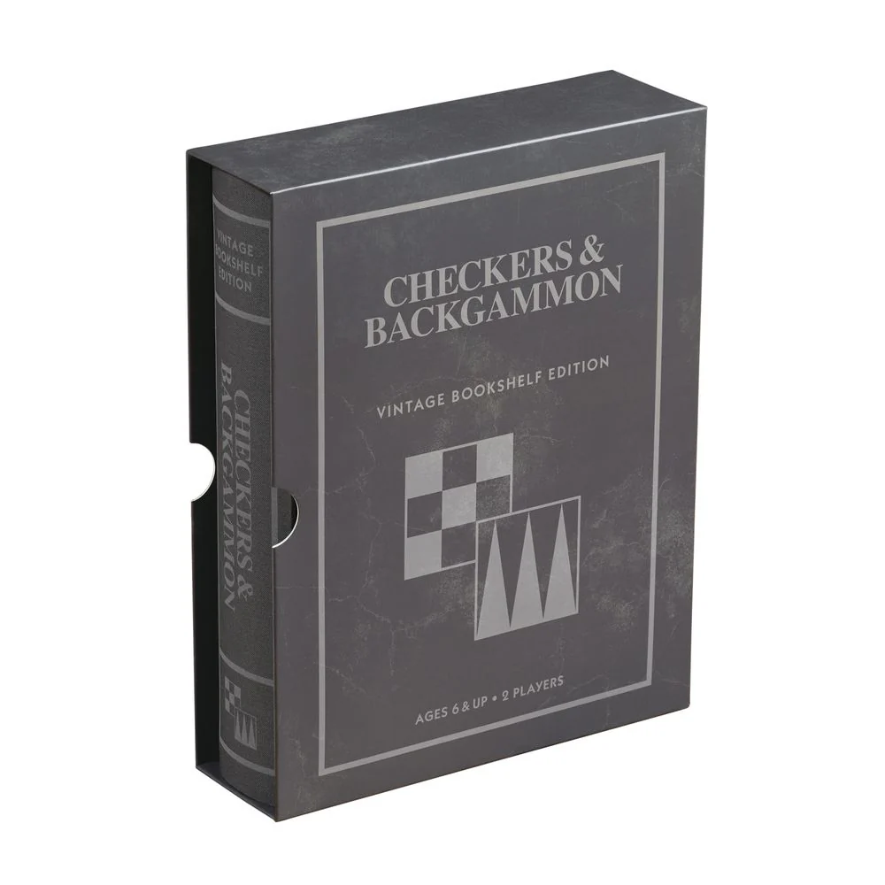 Checkers & Backgammon Vintage Bookshelf Edition