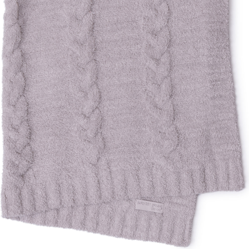 CozyChic Braided Cable Receiving Blanket - Heathered Almond-Sandstone - Image 2
