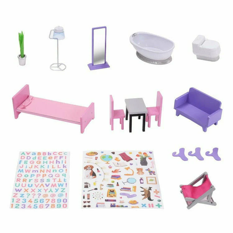 Kids Dreamland Sunset 3-Level Dollhouse Set for 12" Dolls - Image 9