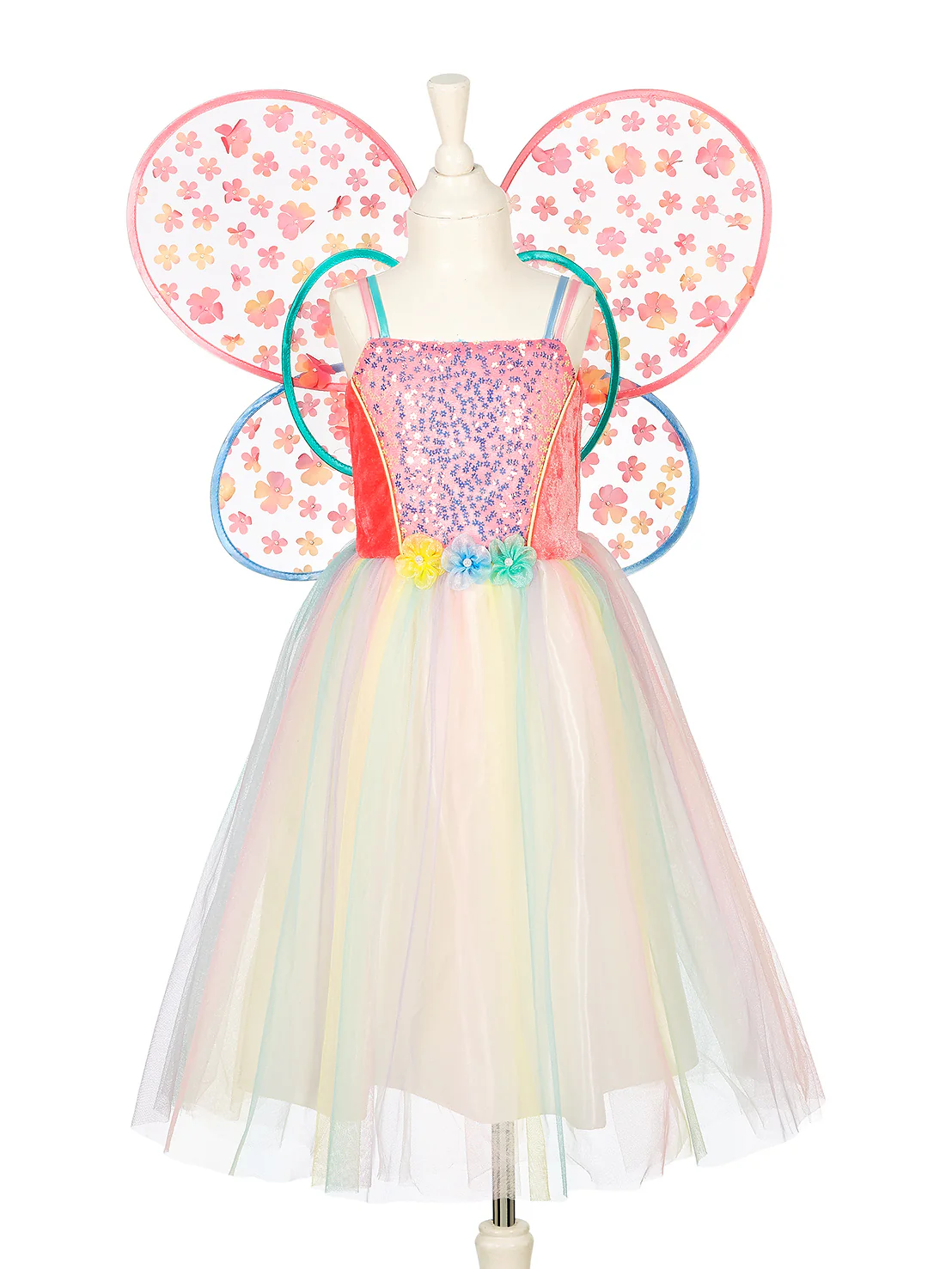 Flora Dress & Wings Set (Green) - 8-10 Years
