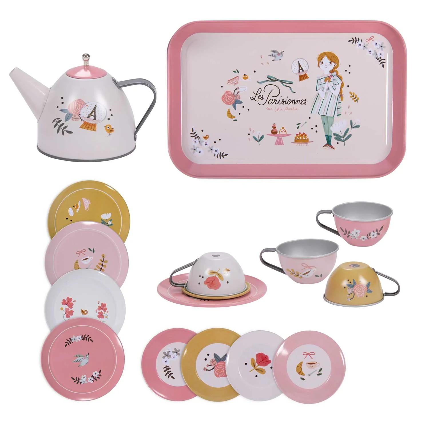 Metal Tea Set with Suitcase - The Parisiennes - Image 2