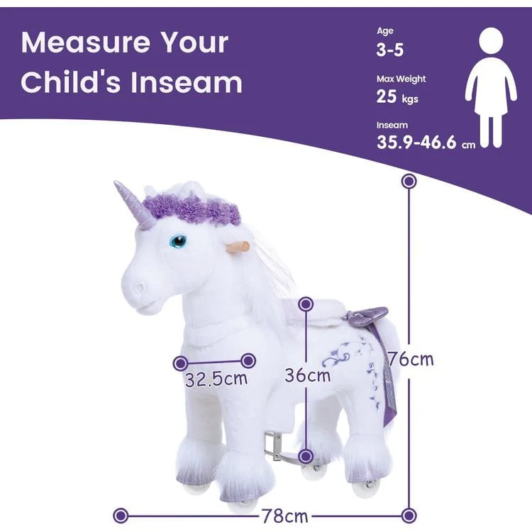 Purple Model X Ride-On Unicorn - 3-4 Years - Image 3